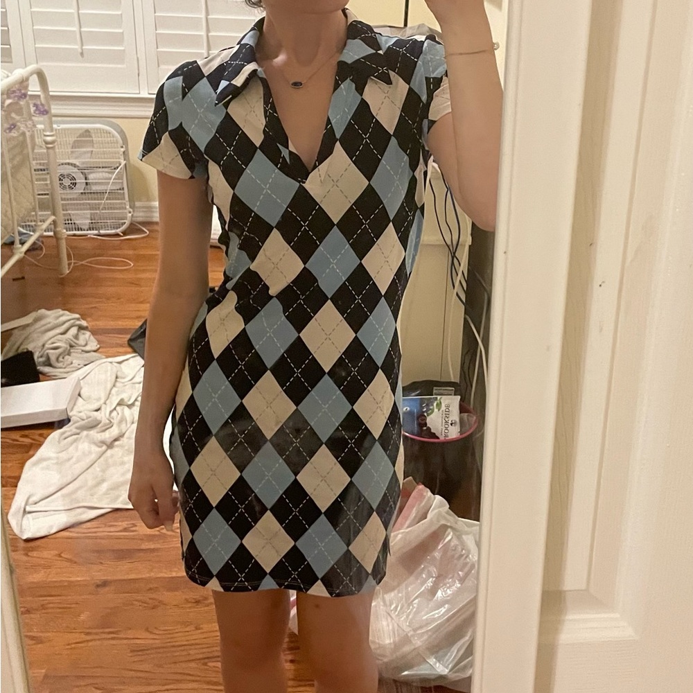 Patterned h&m collared dress